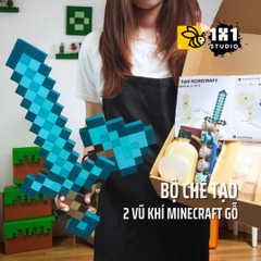 Bộ Chế Tạo 2 Trang Bị Minecraft Kim Cương