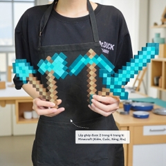 Bộ Lắp Ghép 2 Vũ Khí Minecraft Kim Cương Thu Nhỏ bằng Gỗ