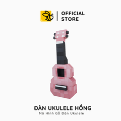 Mô Hình Gỗ Đàn Ukulele Hồng (Art Toy)