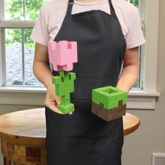 p1. Bộ Lắp Ghép Minecraft Khối Cỏ & Hoa Tulip