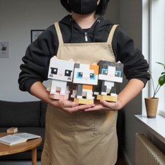 p5 - Mô Hình Gỗ Mèo Trắng