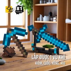 Bộ Lắp Ghép Trang Bị Minecraft Kim Cương (4 Mẫu)