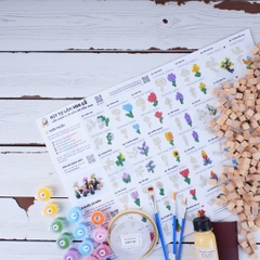 p5. KIT Tự Làm 10 Mô Hình Hoa Gỗ THU NHỎ 1cm (40 mẫu)