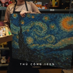 Tranh Pixel Gỗ Starry Night khổ lớn 80x63 cm (Chill)