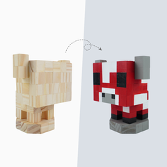 (DIY) Kit Tô Màu Minecraft Mooshroom (Bò Nấm Đỏ)