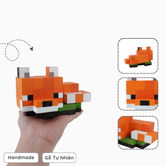 Mô Hình Gỗ Minecraft Cáo Cam (size s)