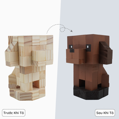 (DIY) Kit Tô Màu Chó Poodle Nâu Đậm