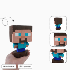 Mô Hình Gỗ Minecraft Steve (size s)