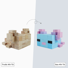 (DIY) Kit Tô Màu Minecraft Axolotl Xanh (size s)