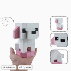 Mô Hình Gỗ Chó Poodle (Trắng)
