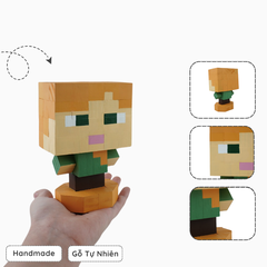 Mô Hình Gỗ Minecraft Alex (size s)