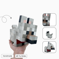 Mô Hình Gỗ Chó Sói (Art Toy)