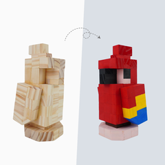 (DIY) Kit Tô Màu Mô Hình Minecraft Vẹt (s)