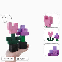 Mô Hình Gỗ Hoa Tulip & Hoa Hành