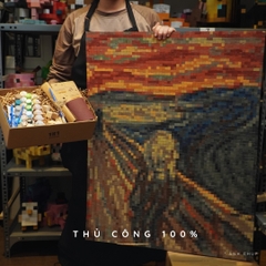 Tranh Pixel Gỗ The Scream khổ lớn 80x62 cm (Chill)