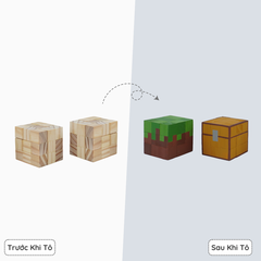(DIY) Kit Tô Màu Minecraft Chest & Grass Block