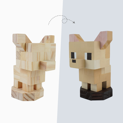 (DIY) Kit Tô Màu Mô Hình Chó Chihuahua Kem (s)