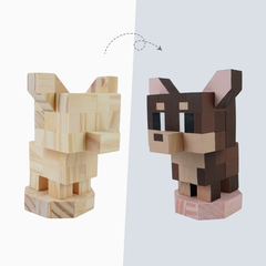 (DIY) Kit Tô Màu Mô Hình Chó Chihuahua Nâu (s)