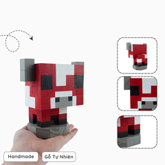 Mô Hình Gỗ Minecraft Mooshroom (size s)