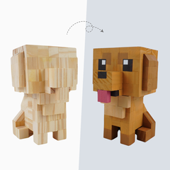 (DIY) Kit Tô Màu Mô Hình Chó Golden Retriever (s)