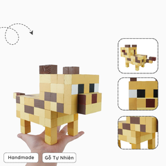Mô Hình Gỗ Minecraft Ocelot (Art Toy)
