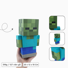 Mô Hình Gỗ Minecraft Zombie (Art Toy)