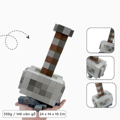 Mô Hình Gỗ Búa Mjolnir Thần Sấm (Art Toy)