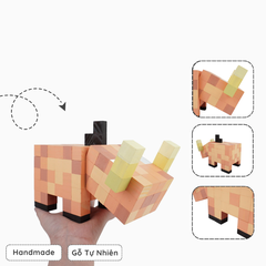 Mô Hình Gỗ Minecraft Hoglin (Art Toy)