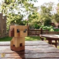 Mô Hình Gỗ Chó Poodle (Nâu Nhạt)