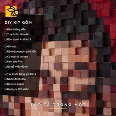 Kit Tự Làm Tranh Pixel Gỗ Chân Dung Phật mẫu 2 (Blur)