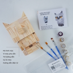 (DIY) Kit Tô Màu Mô Hình Chim Cú Mèo (s)