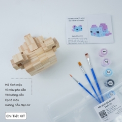 (DIY) Kit Tô Màu Minecraft Axolotl Xanh (size s)