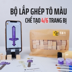 Bộ Lắp Ghép & Tô Màu Nether Kiếm, Cuốc, Rìu, Xẻng (STEAM)