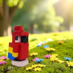 Mô Hình Gỗ Minecraft Vẹt Đỏ (s)