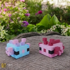 Mô Hình Gỗ Minecraft Axolotl Xanh size M (Bản Mới)