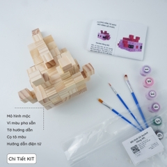 (DIY)  Kit Tô Màu Minecraft Axolotl size M (Bản Mới)