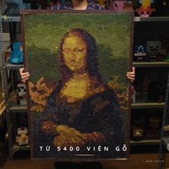 Tranh Pixel Gỗ Mona Lisa khổ lớn 90x60 cm (Chill)