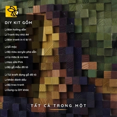 Kit Tự Làm Tranh Pixel Gỗ Mona Lisa (Blur)