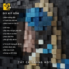 Kit Tự Làm Tranh Pixel Gỗ Girl with a Pearl Earring (Blur)