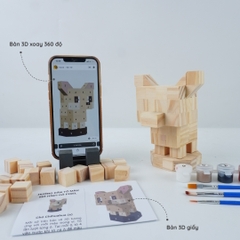 (DIY) Kit Tô Màu Mô Hình Chó Chihuahua Kem (s)