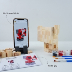 (DIY) Kit Tô Màu Minecraft Mooshroom (Bò Nấm Đỏ)