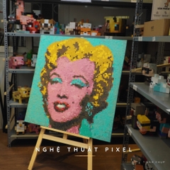 Tranh Pixel Gỗ Marilyn Diptych khổ lớn 78x79 cm (Chill)