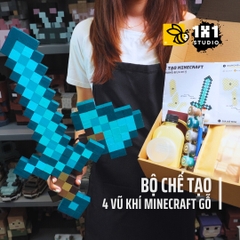 Bộ Chế Tạo 4 Trang Bị Minecraft Kim Cương (Kiếm, Cuốc, Rìu, Xẻng) | Steam 1