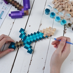 p1. Bộ Chế Tạo 4 Trang Bị Minecraft Thu Nhỏ (1cm)