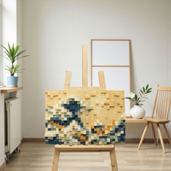 Kit Tự Làm Tranh Khảm Gỗ Mosaic The Great Wave Off Kanagawa (Sóng Lừng Ngoài Khơi) - Phong Cách Pixel Art