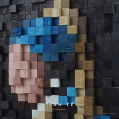 Tranh Pixel Girl with a Pearl Earring (Blur)