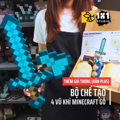 Bộ Chế Tạo 4 Trang Bị Minecraft Kim Cương (Kiếm, Cuốc, Rìu, Xẻng) | Steam 1 PLUS