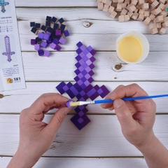 p1. Bộ Chế Tạo 4 Trang Bị Minecraft Thu Nhỏ (1cm)