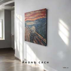 Tranh Pixel Gỗ The Scream khổ lớn 80x62 cm (Chill)