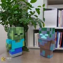 Mô Hình Gỗ Minecraft Zombie (Art Toy)